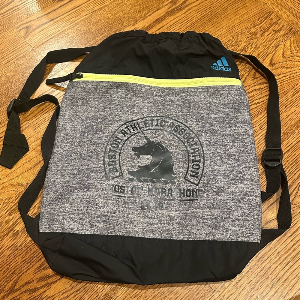 Boston Marathon Adidas Gray and Black Backpack